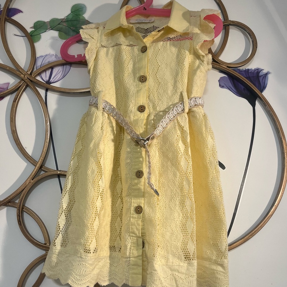 Yellow Lace Kids Dress